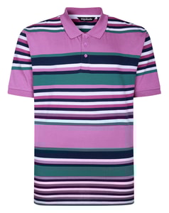 Bigdude Sommer-Streifen-Polo, Farbe: Dusted Grape